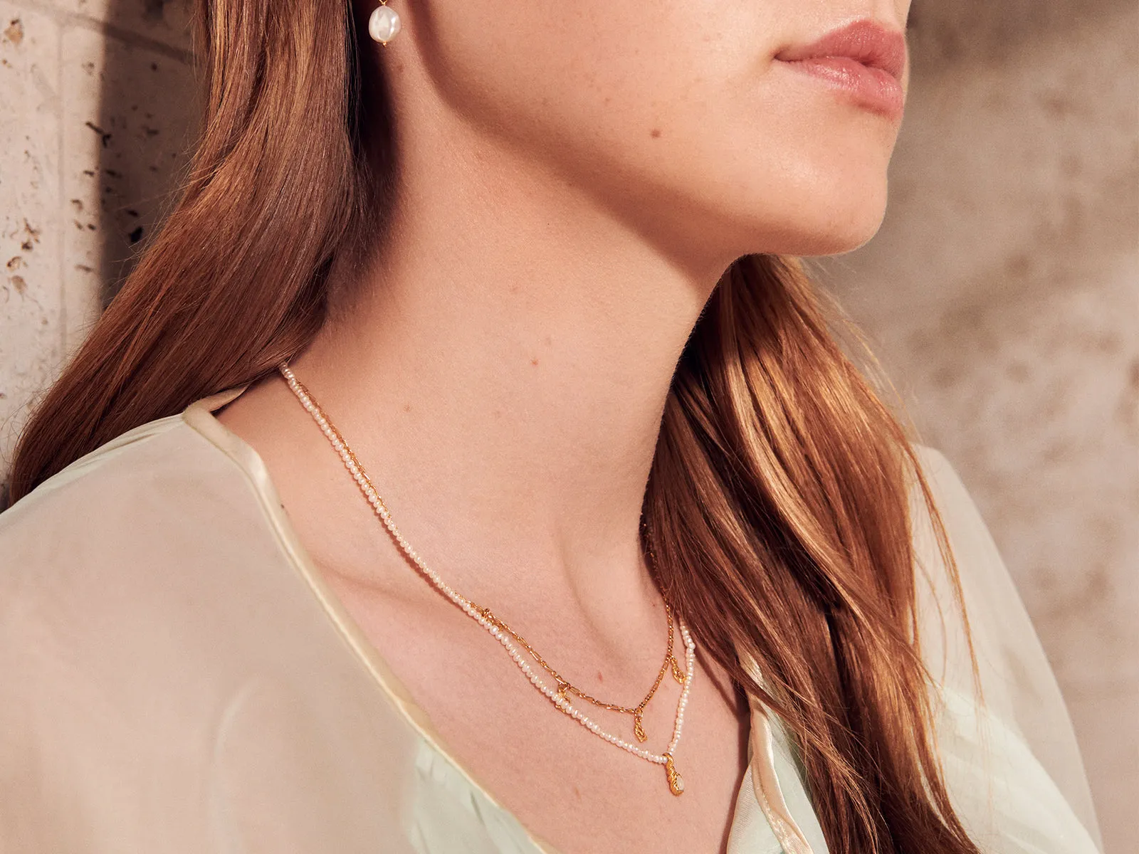 Aqua Necklace - Gold