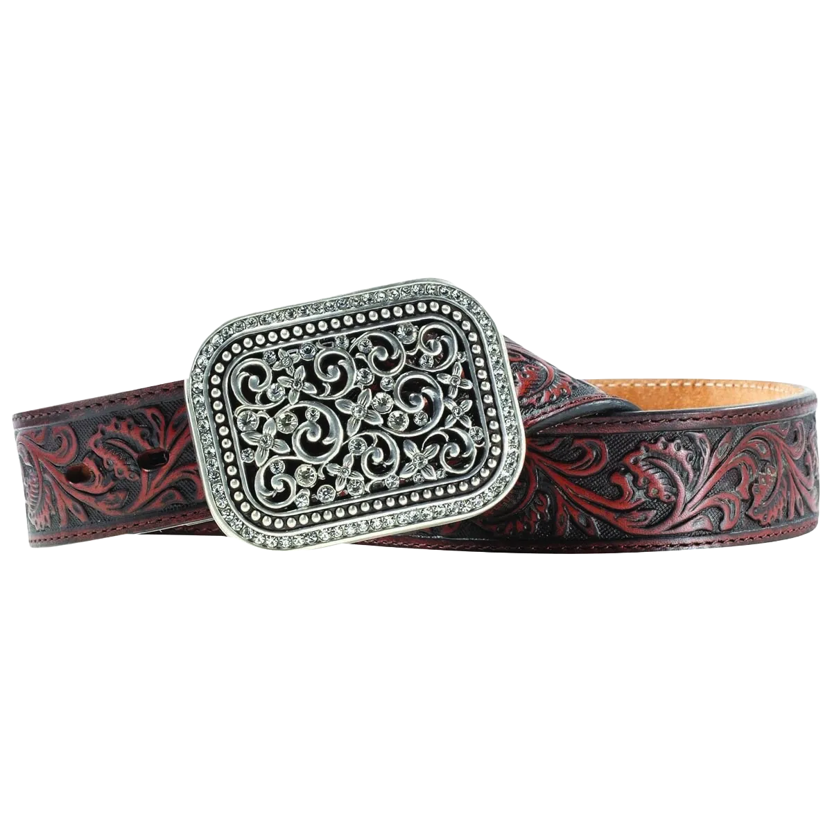 Ariat Ladies Filigree Tooled Dark Brown Leather Belt A10006957