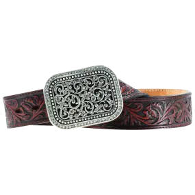 Ariat Ladies Filigree Tooled Dark Brown Leather Belt A10006957