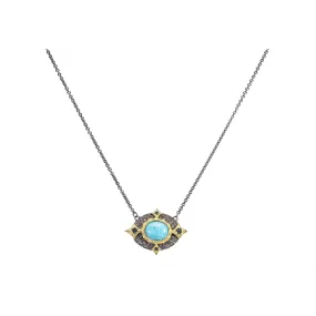 Armenta 18K Yellow Gold and Sterling Turquoise, London Blue Topaz, and Diamond Necklace