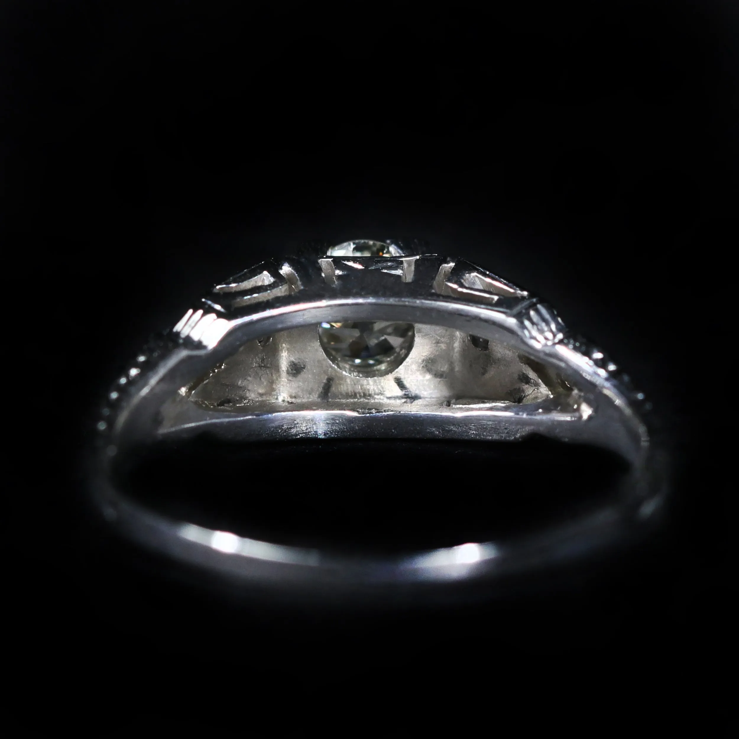 Art Deco 0.50 Carat Old European Cut Diamond Engagement Ring