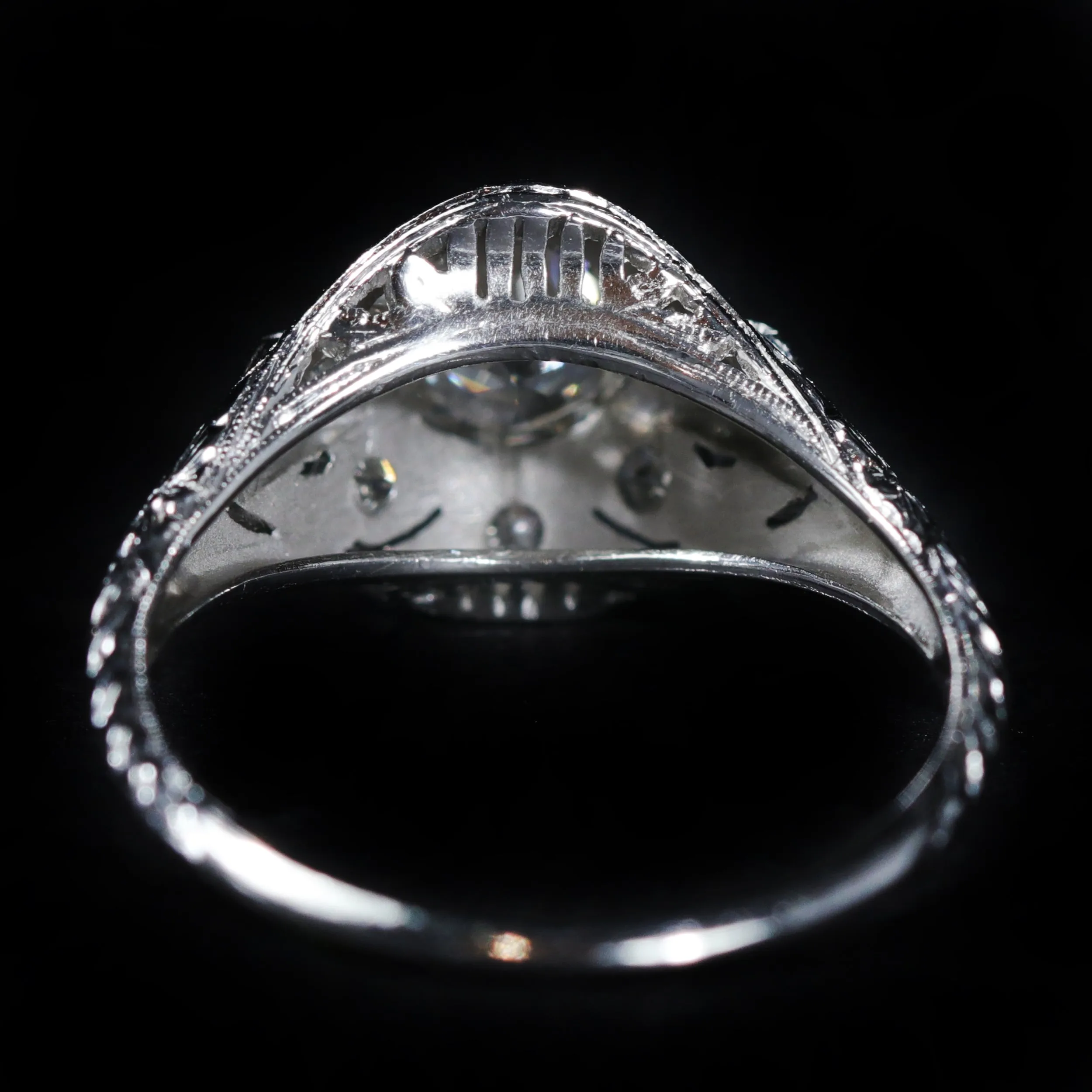 Art Deco 0.65 Carat Old European Cut Diamond Engagement Ring