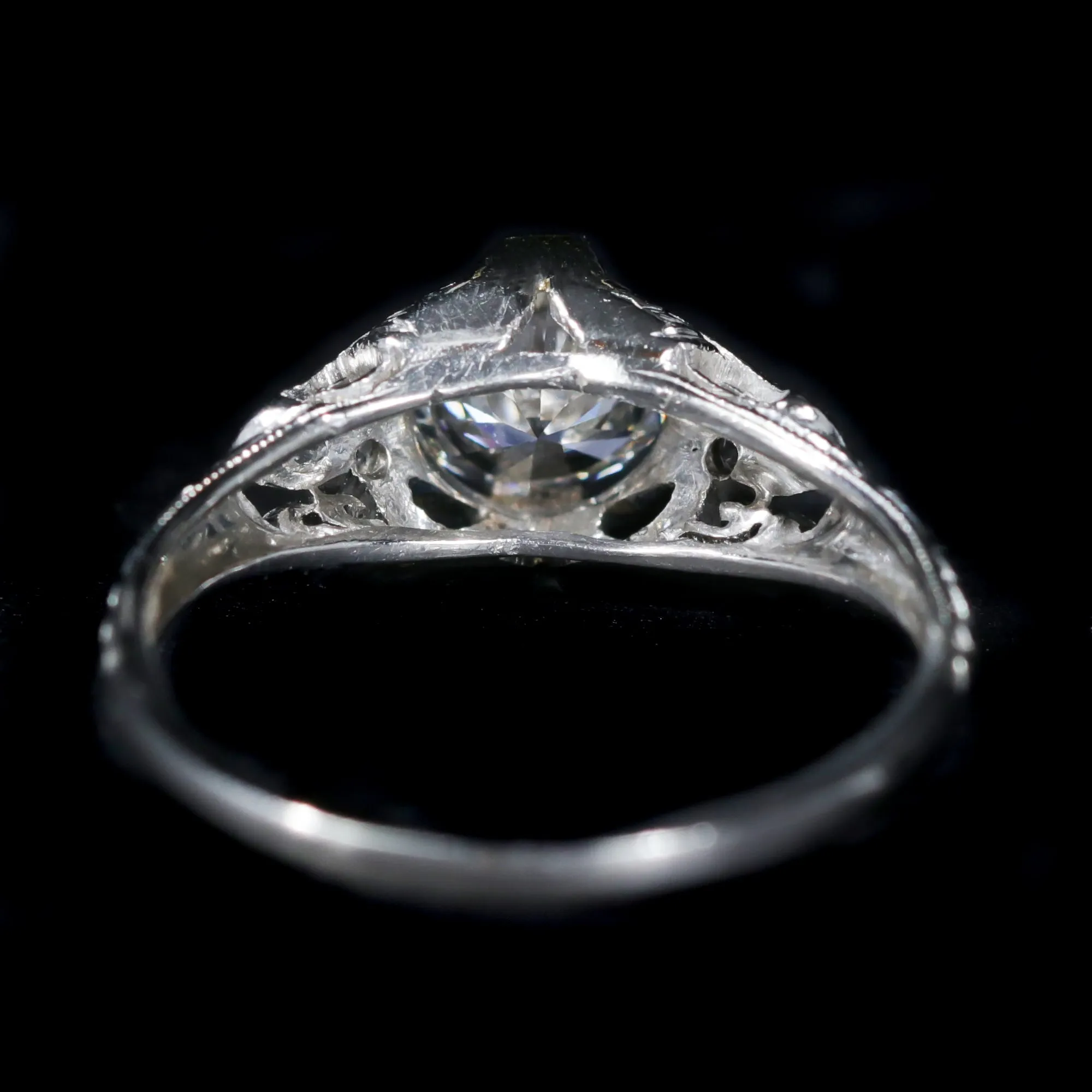 Art Deco Restoration GIA 0.62 Carat Round Brilliant Cut Diamond Engagement Ring