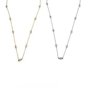 Ashley Gold Sterling Silver CZ By The Yard Chain Necklace