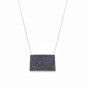 Ashley Gold Sterling Silver Square CZ Pendant Necklace