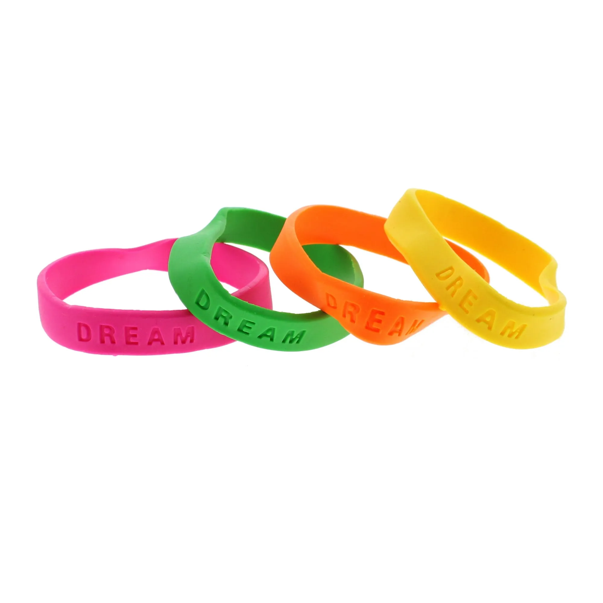 Assorted Neon DREAM Silicon Bracelets