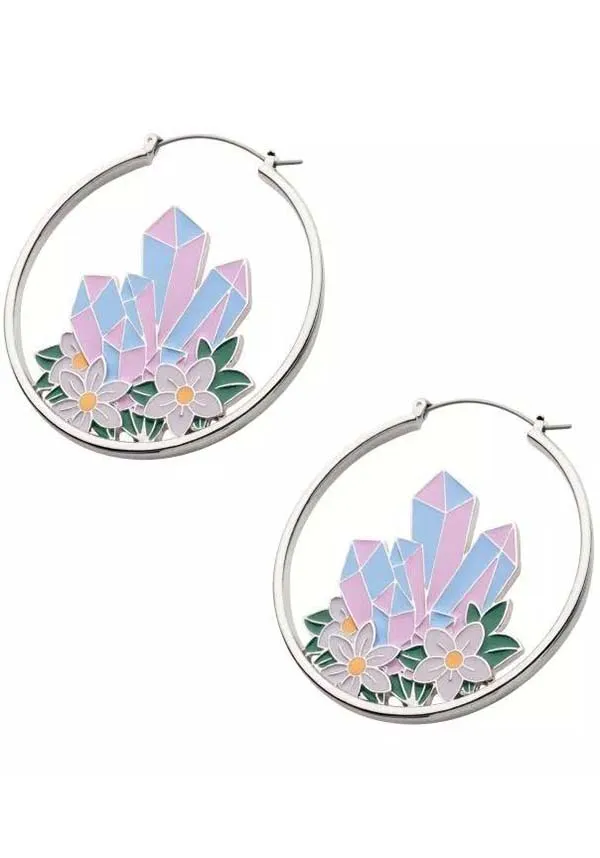 Aura Quartz Daisies | PLUG HOOP EARRINGS