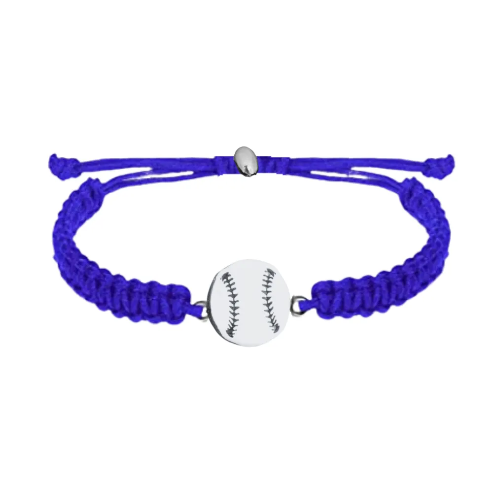 Baseball Stainless Steel Rope Bracelet - Pick Color