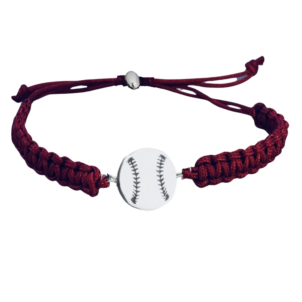 Baseball Stainless Steel Rope Bracelet - Pick Color