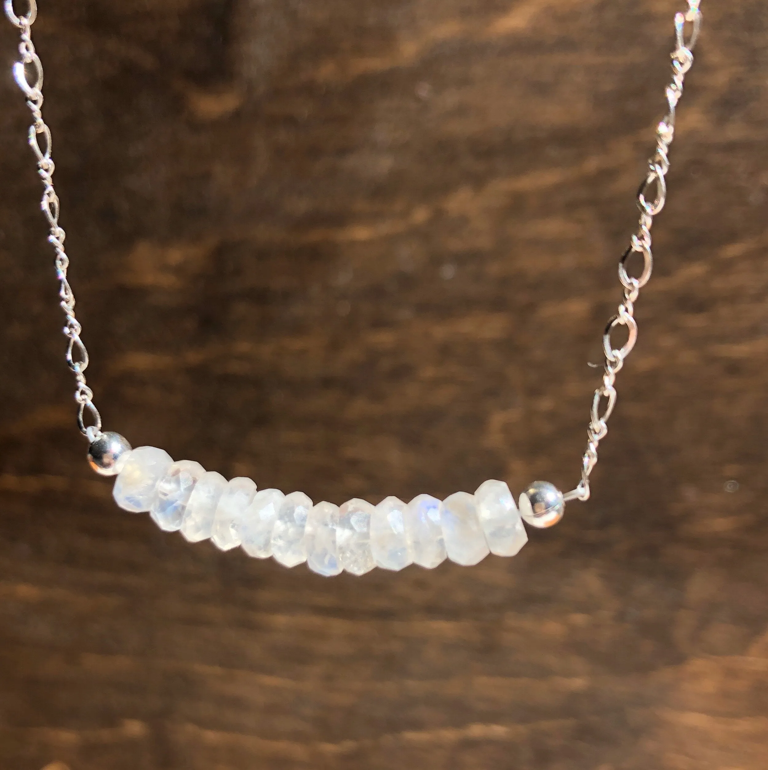 Be Uniquely You: Delicate Moonstone Choker in Gold or Silver (15.5 inches)