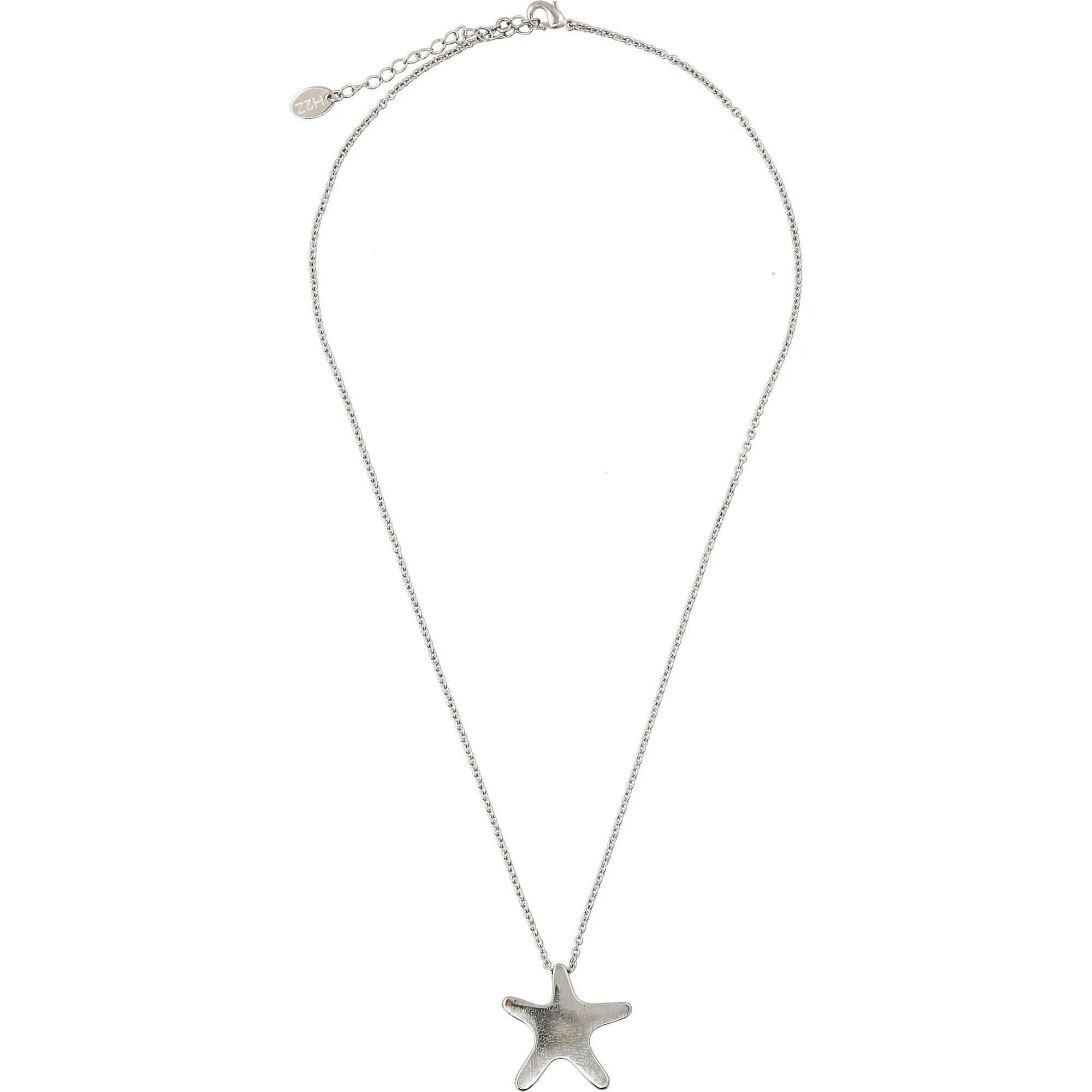 Beach Starfish - 16.5"-18.5" Rhodium Plated Necklace