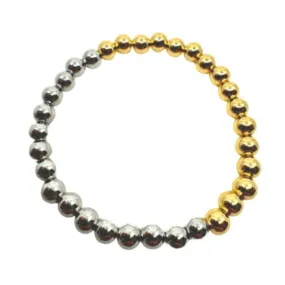 Beaded Bracelet: Two Tone: 4mm or 6mm (BGS40/_)