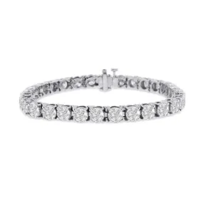 Beauvince Diamond Tennis Bracelet (15.01 ct Diamonds) in White Gold