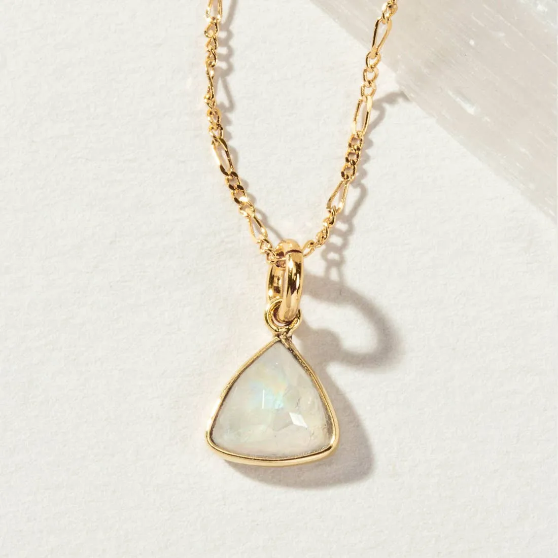 Bermuda Triangle Dainty Collar Necklace- Moonstone