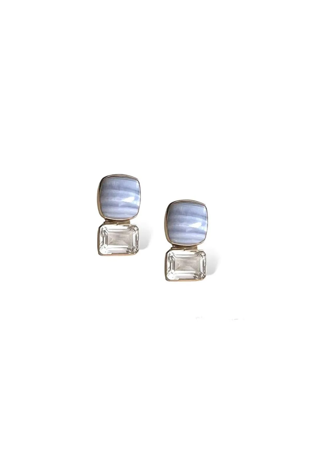 Blue Lace Agate Topaz Earring