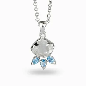 Blue Topaz & Herkimer Diamond Necklace