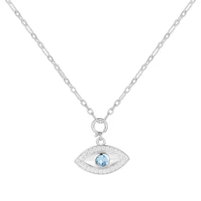 Blue Topaz Evil Eye Necklace