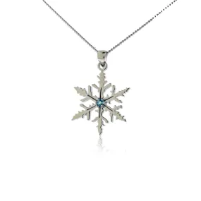 Blue Topaz Snowflake Necklace