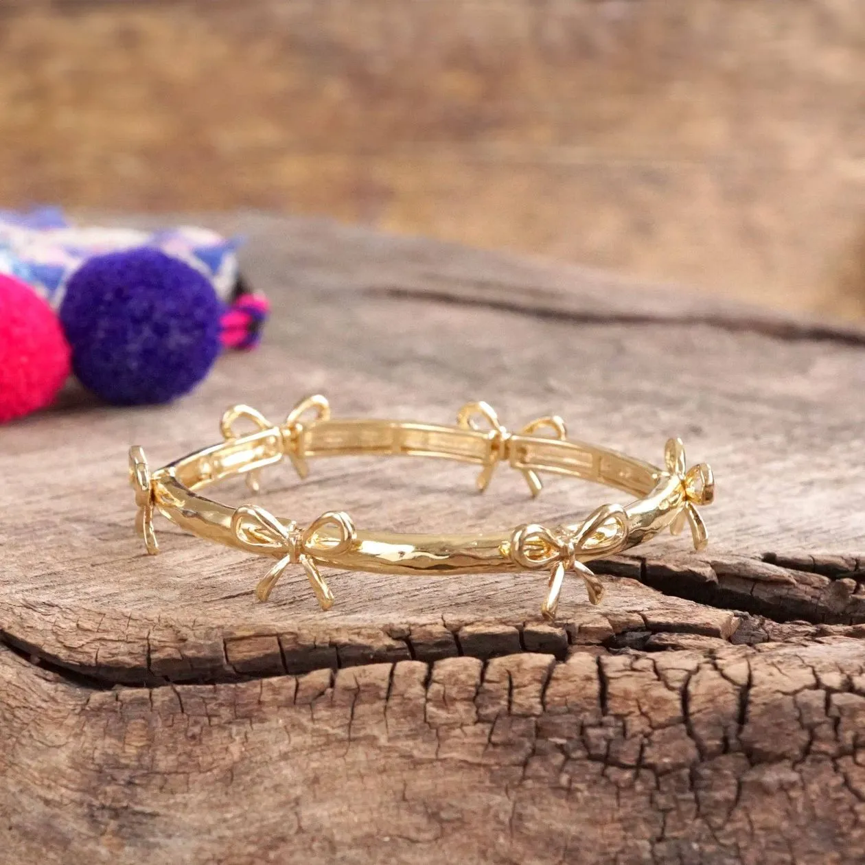 Bow Bangle Bracelet in Gold