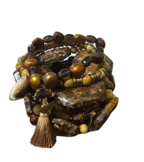 Bronzite Stacked Bracelet set