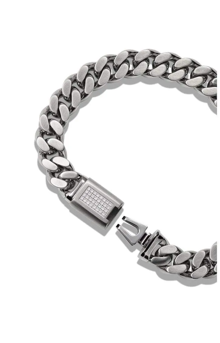 BULOVA - STAINLESS STEEL AND DIAMONDS LINK BRACELET