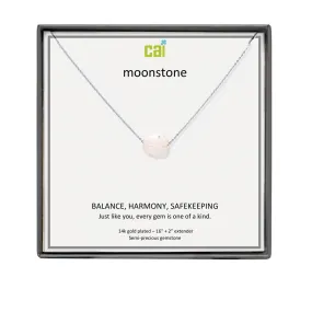 CAI Rainbow Moonstone Square Gemstone Necklaces