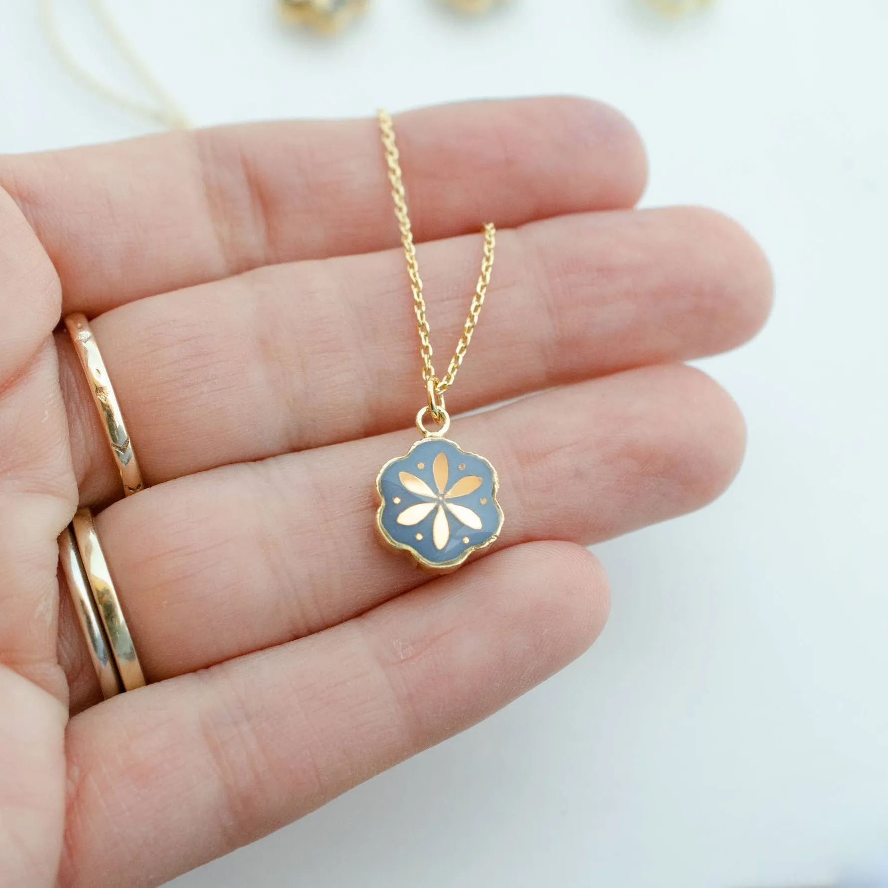 Camille Moonstone Flower Pendant Necklace by Jill Makes