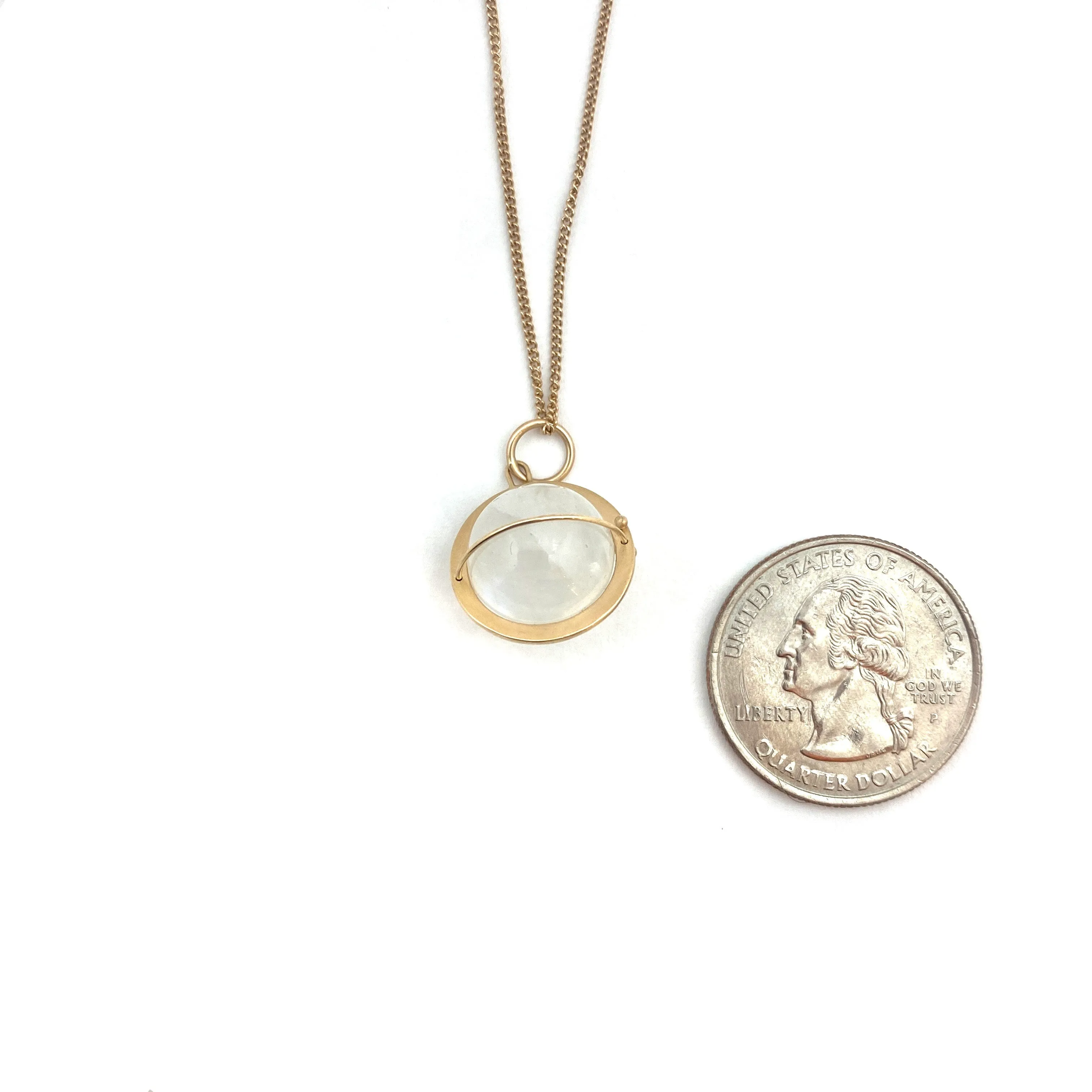 Captured Moonstone Orb Necklace