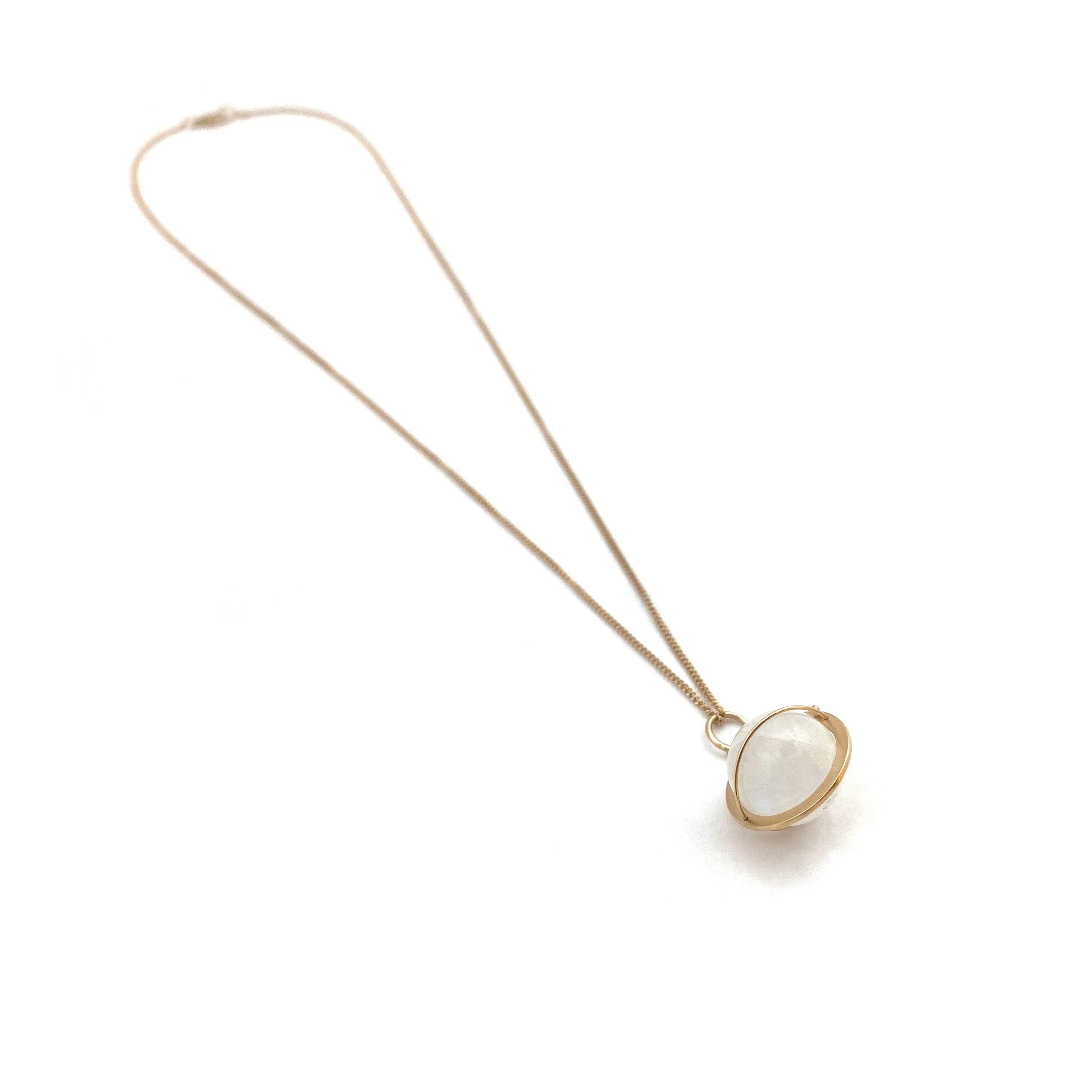 Captured Moonstone Orb Necklace