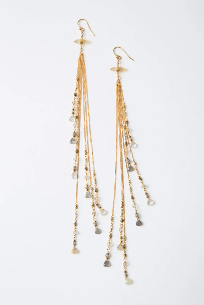 Chan Luu Rutilated Quartz Mix Chain Earrings