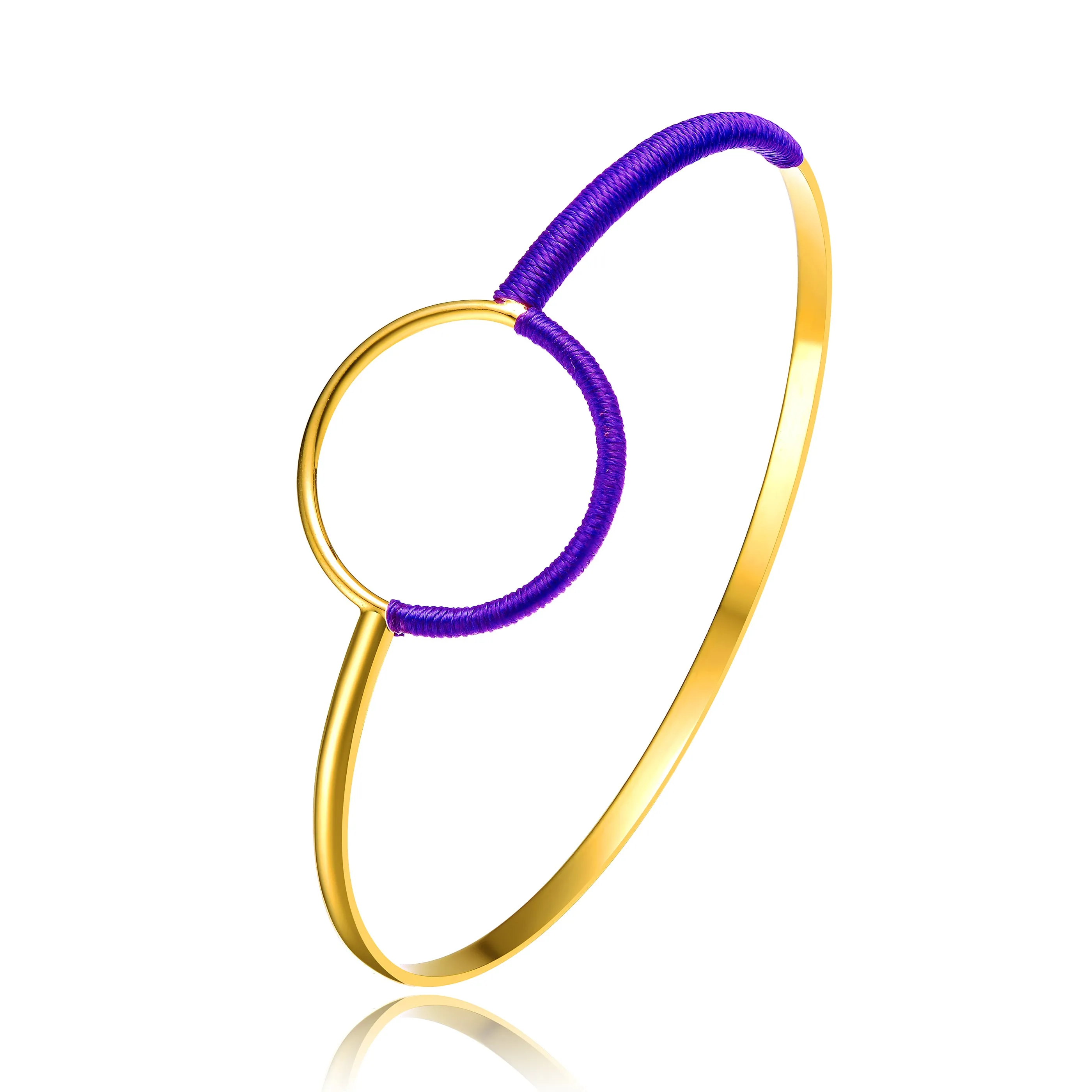 Charlotte Gold Plated Thread Bangle Bracelet Teens