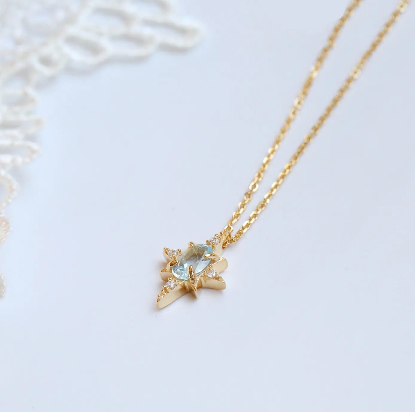 Ciel Blue Topaz Gold Vermeil Necklace