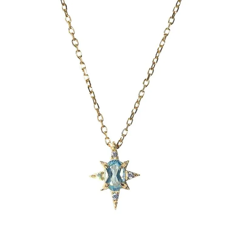 Ciel Blue Topaz Gold Vermeil Necklace