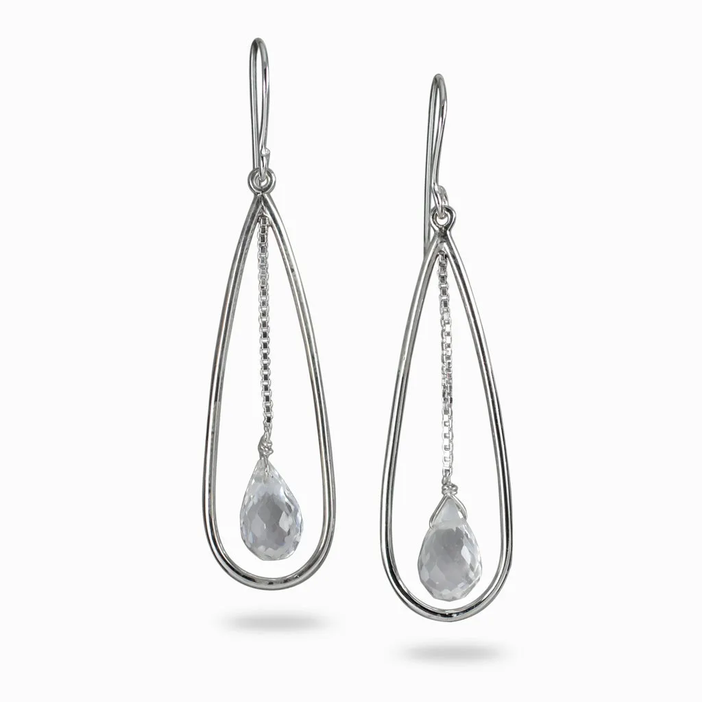 Clear Quartz Drop Earrings