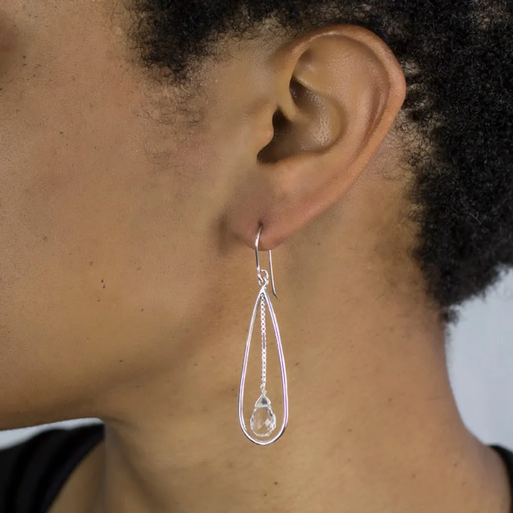 Clear Quartz Drop Earrings