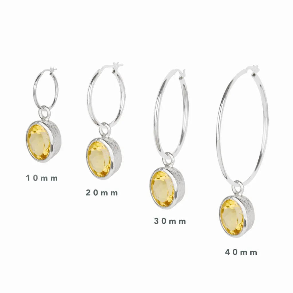 Clear Quartz Hoop Charms