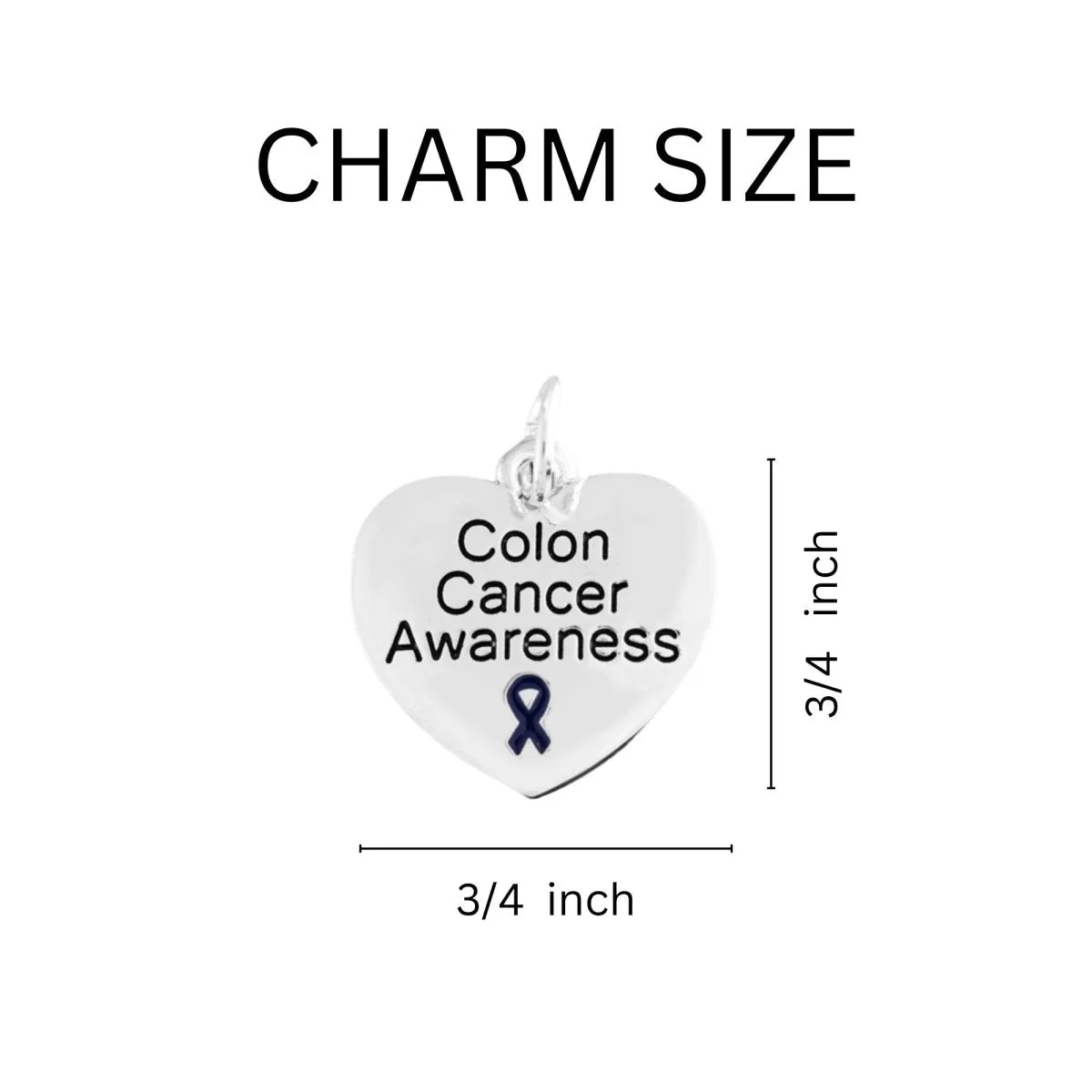 Colon Cancer Awareness Heart Chunky Charm Bracelet