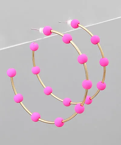 Color Ball Hoop Earrings