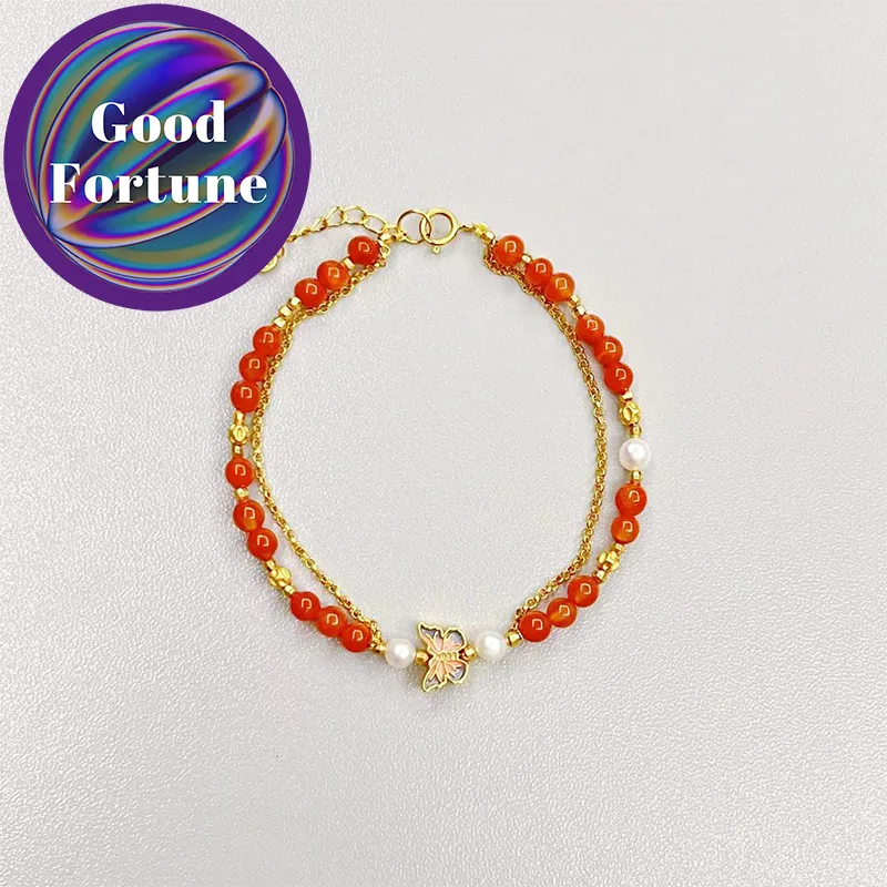 Confident Butterfly - Red Agate bracelet