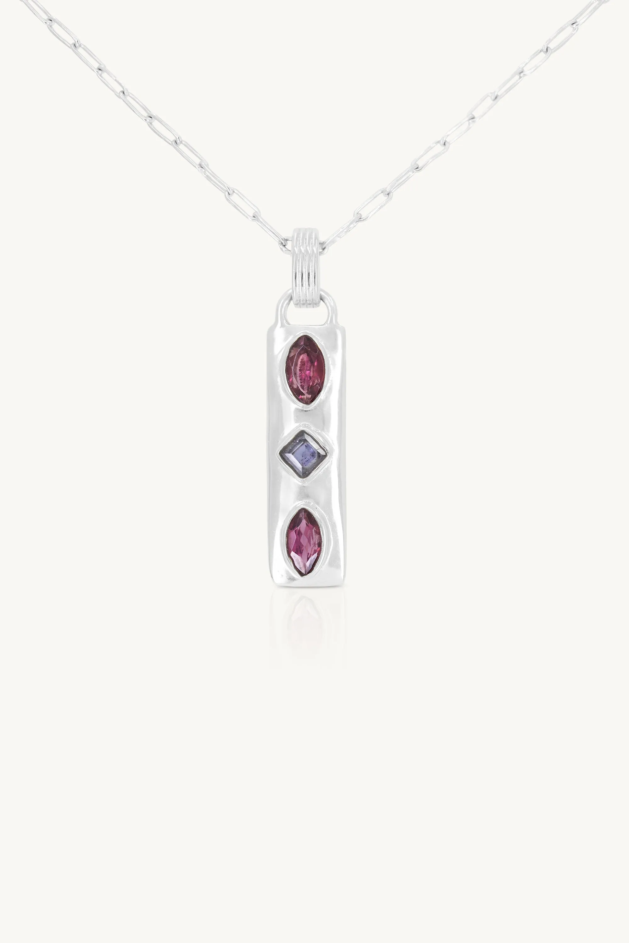 Coronet Iolite & Rhodolite Silver Necklace