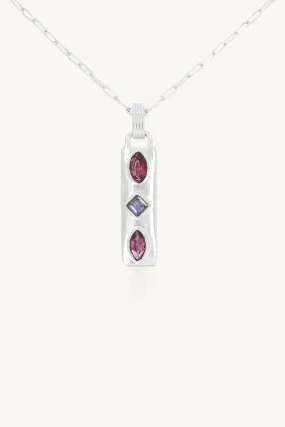 Coronet Iolite & Rhodolite Silver Necklace