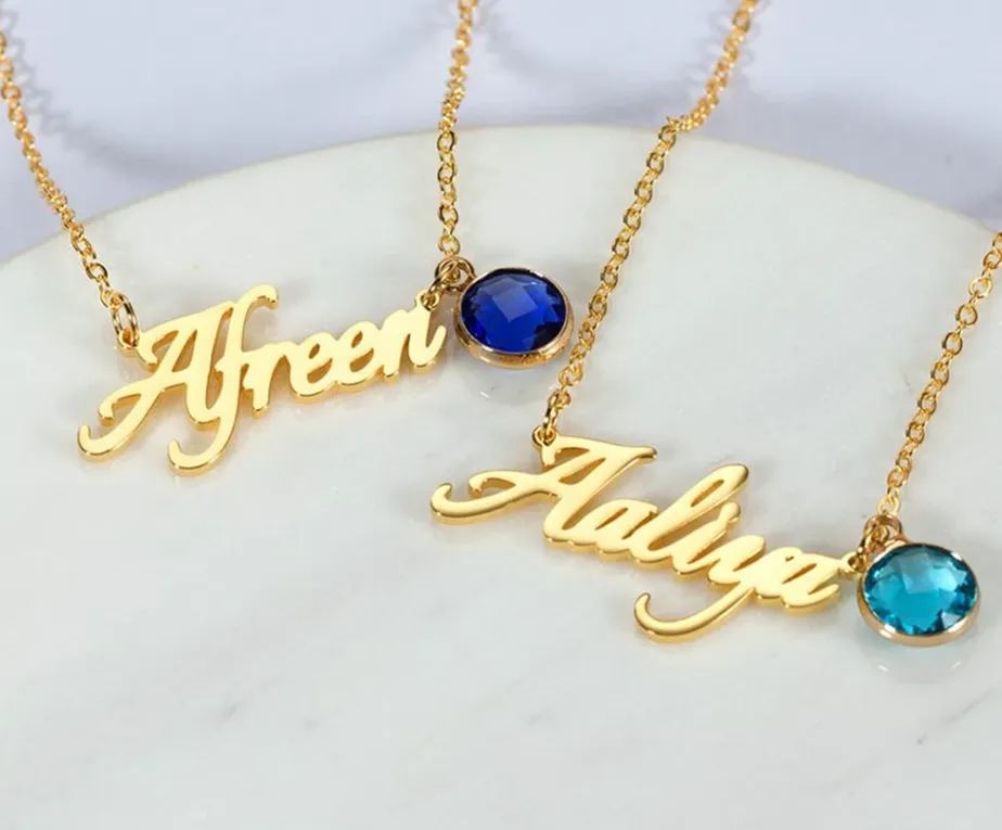 Custom Personalised Birthstone Necklace