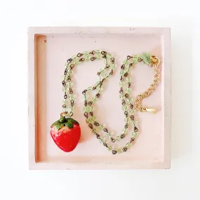 Cute Big Strawberry Charm Necklace