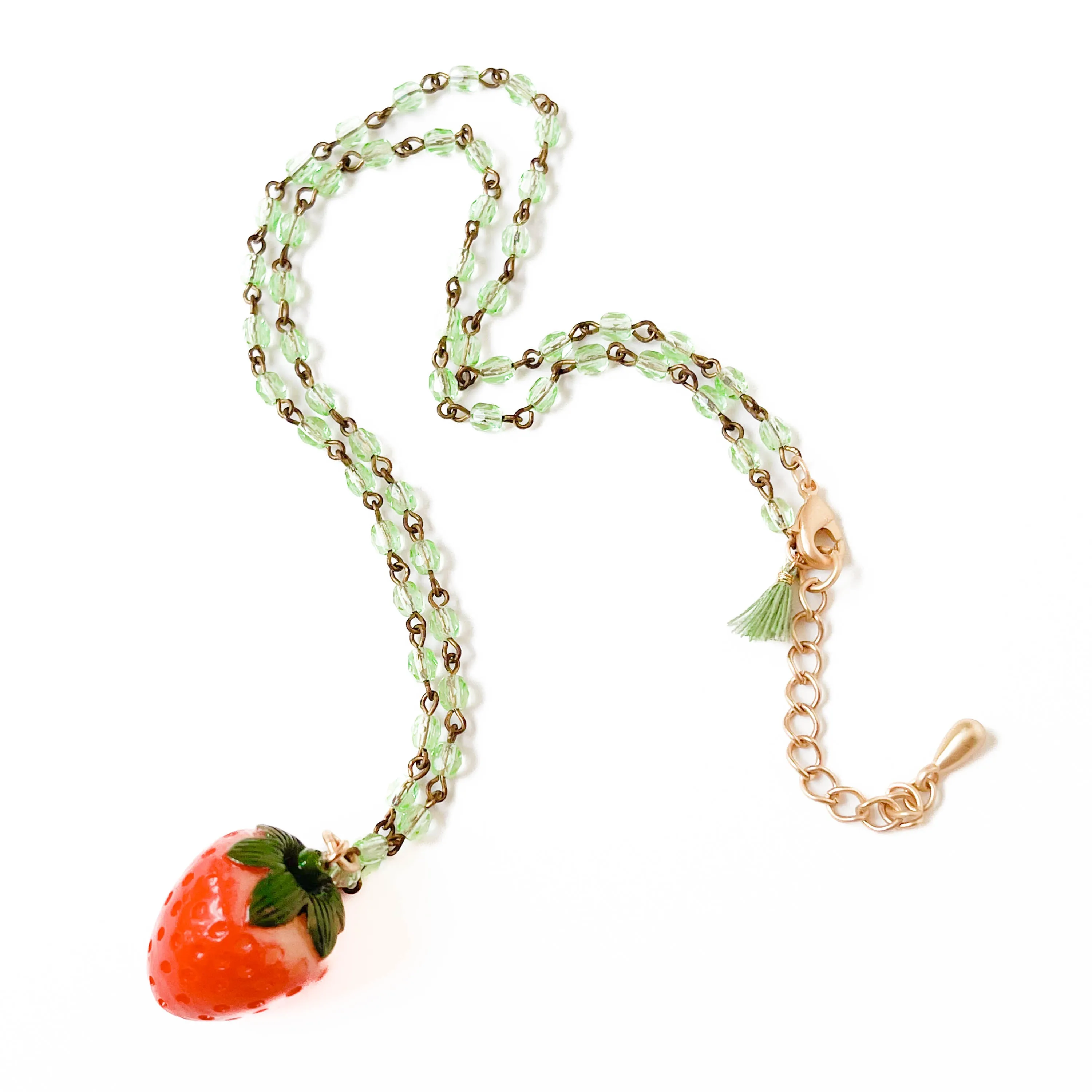 Cute Big Strawberry Charm Necklace