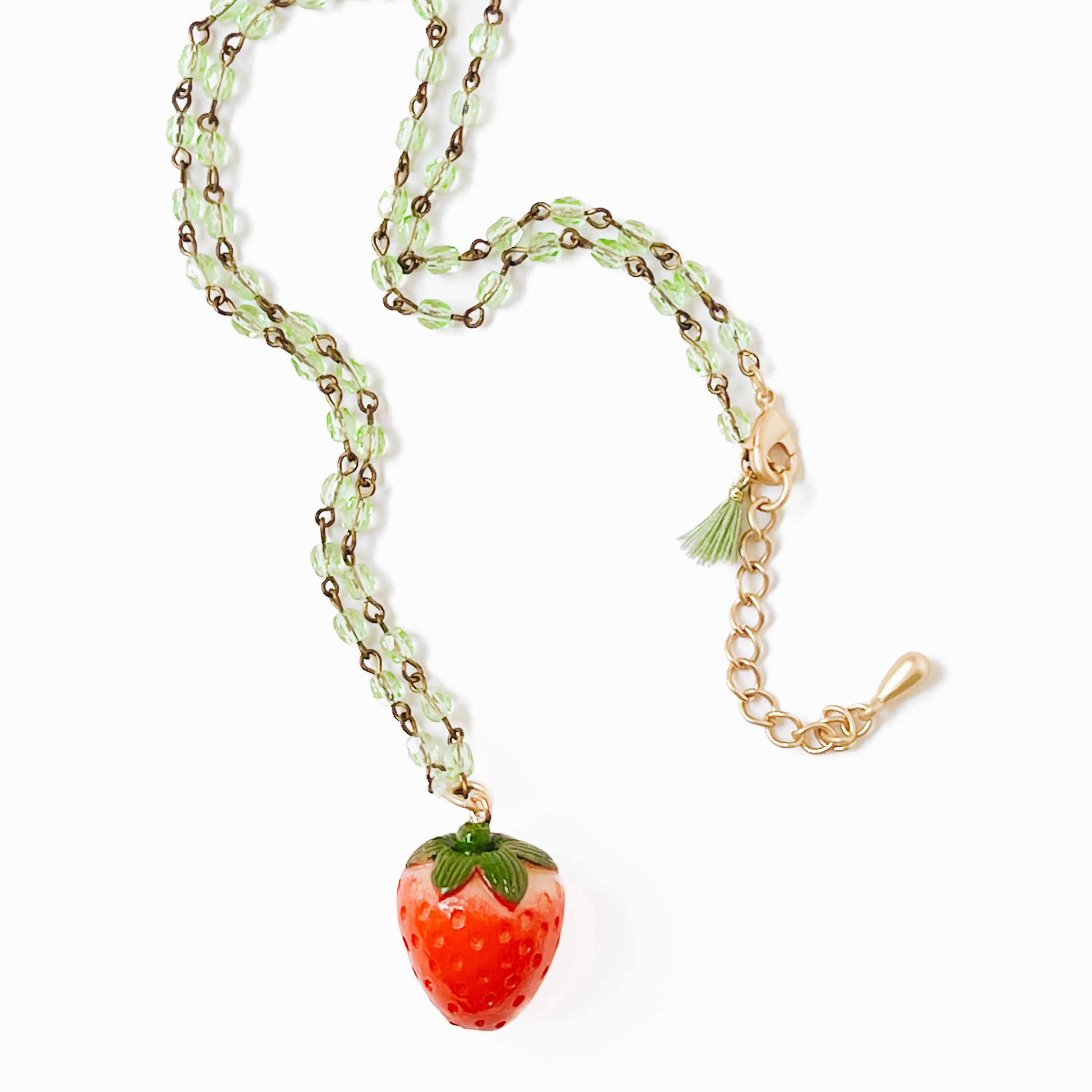 Cute Big Strawberry Charm Necklace