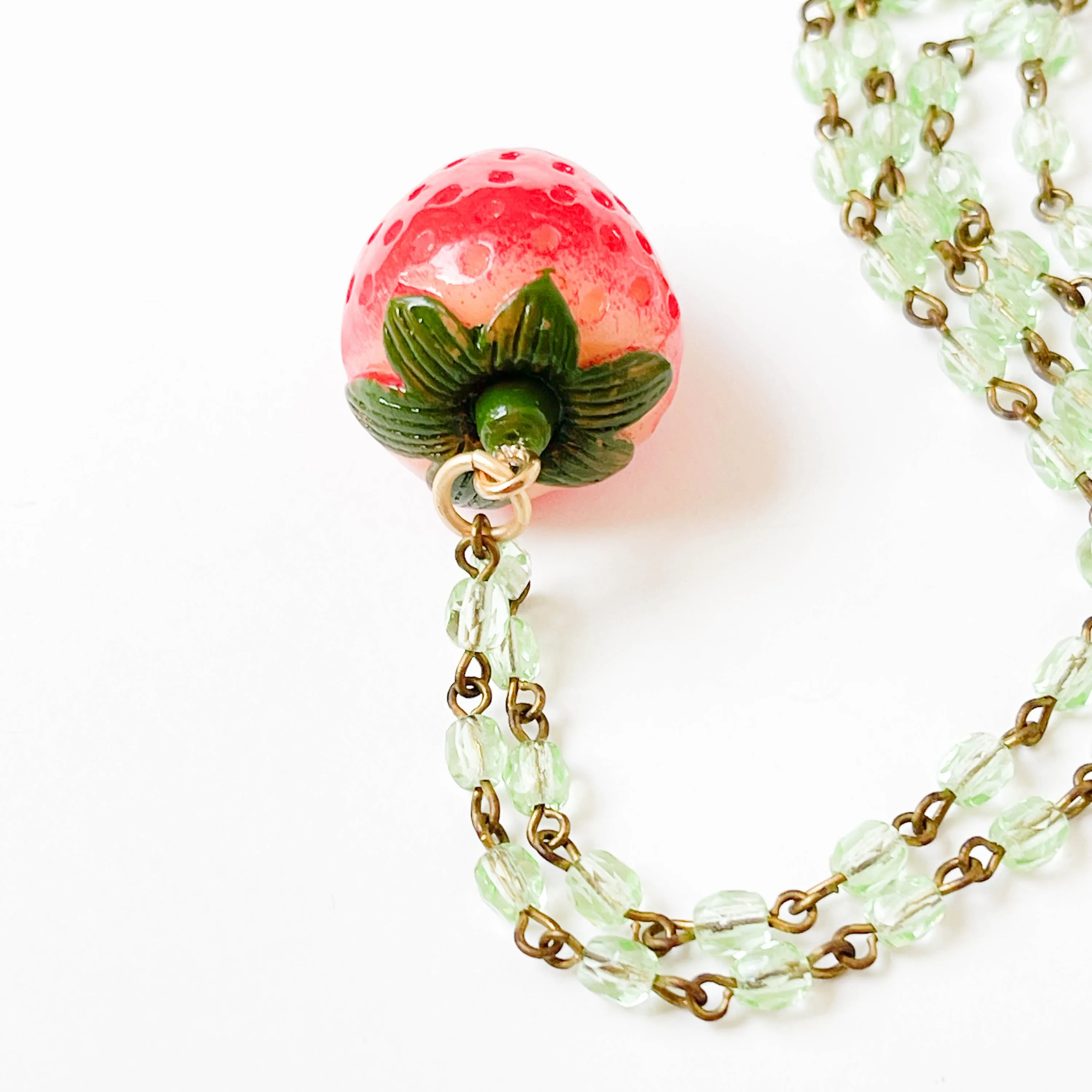 Cute Big Strawberry Charm Necklace