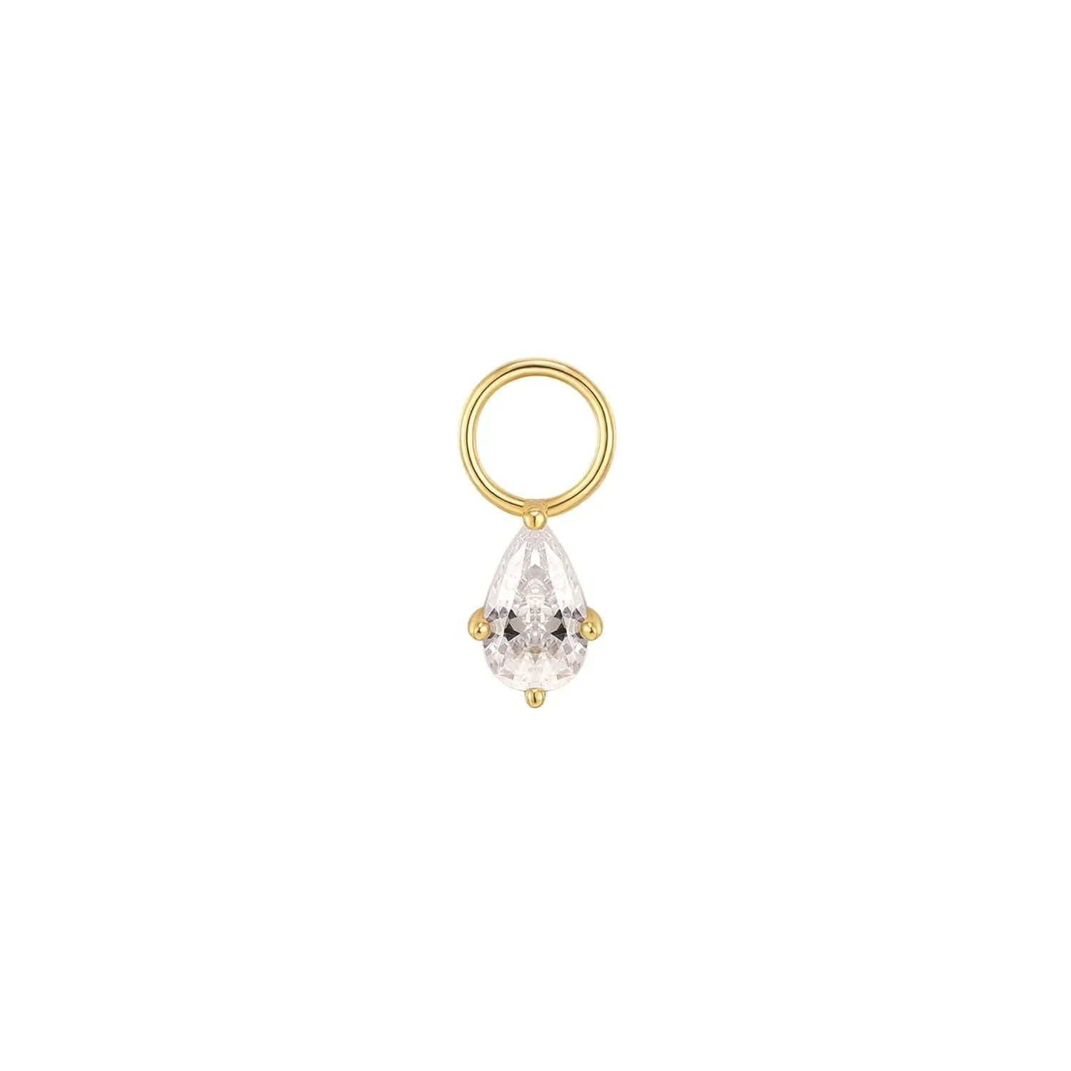 CZ PEAR SHAPED HOOP CHARM