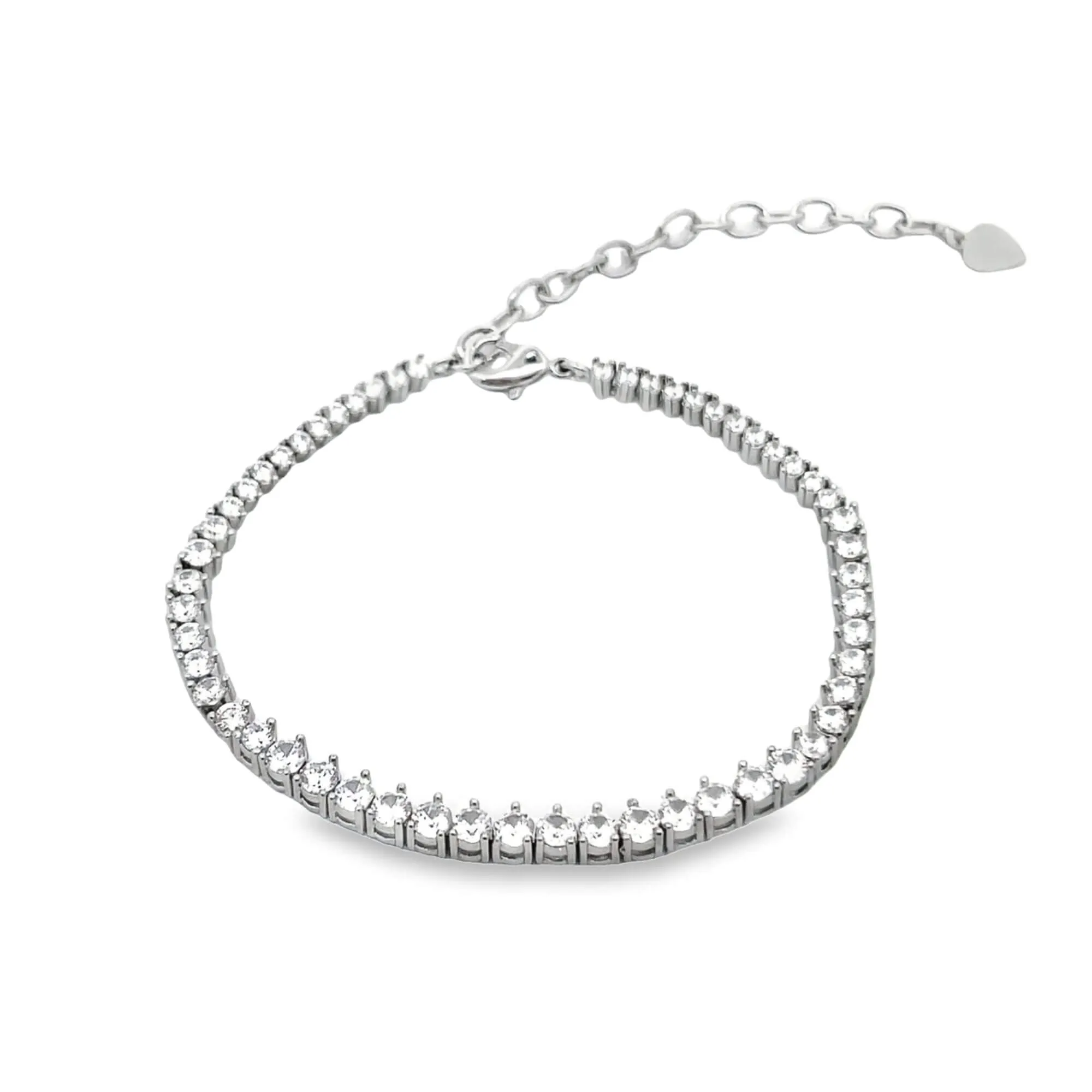 CZ Three Prong Tennis Bracelet (I60)(H249)