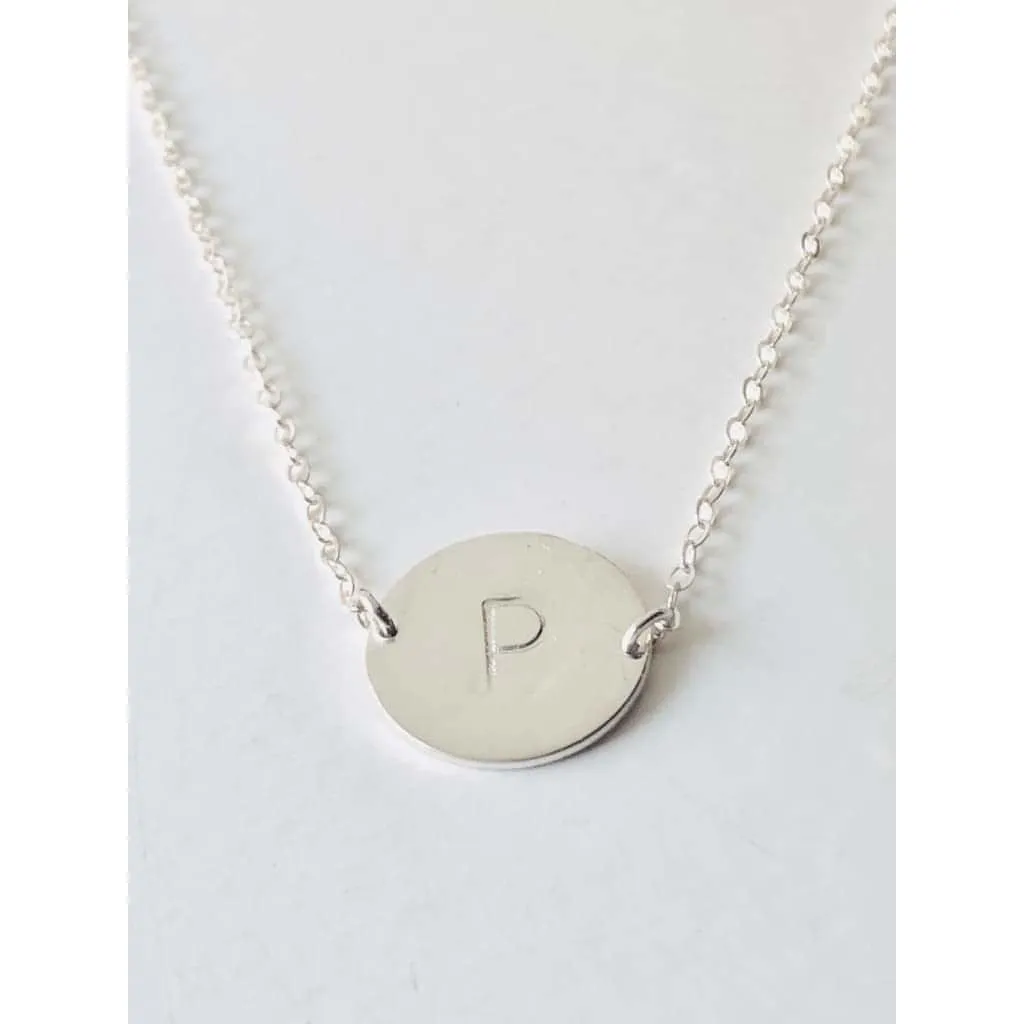 Dainty Initial Disc Necklace