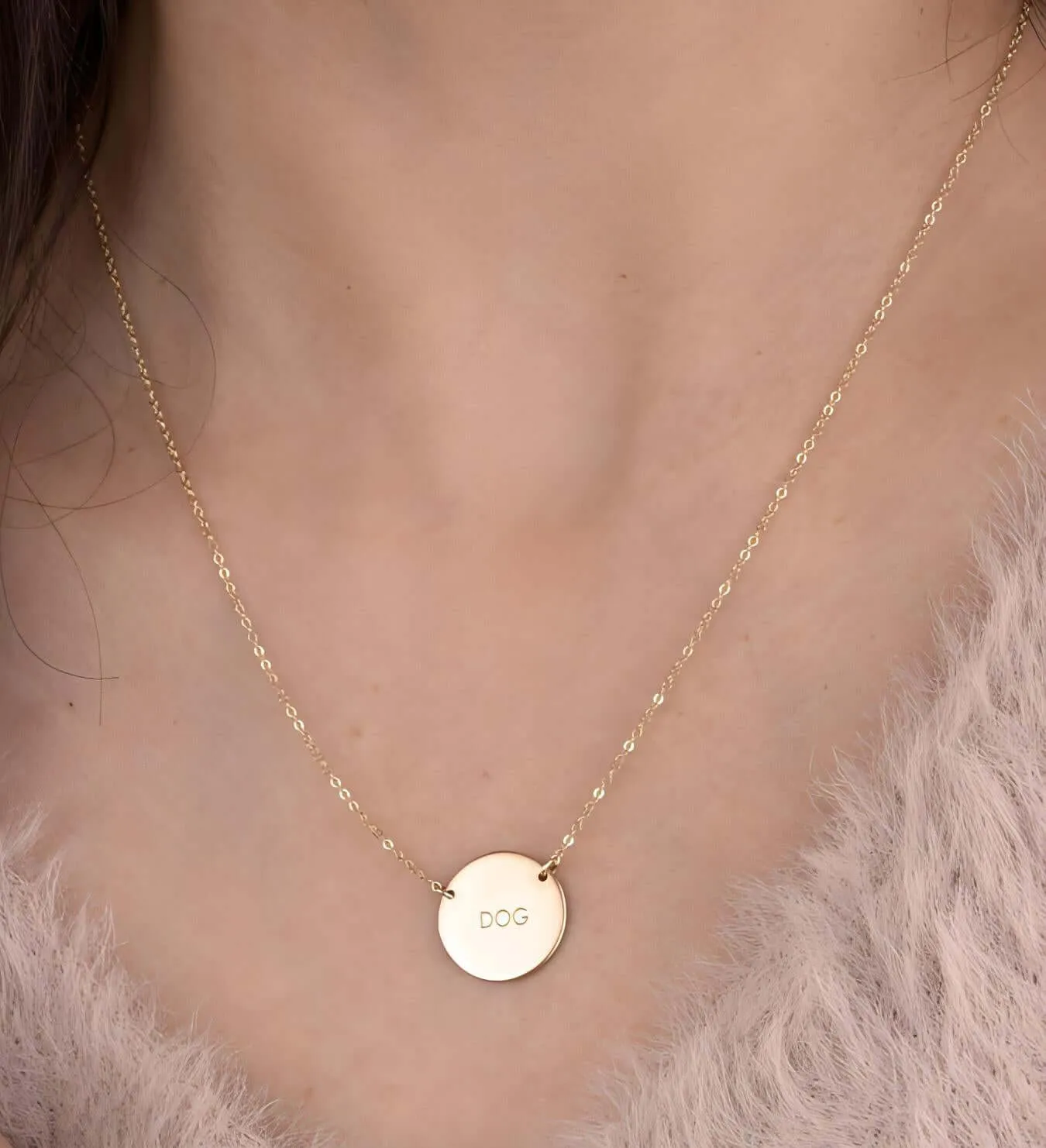 Dainty Initial Disc Necklace